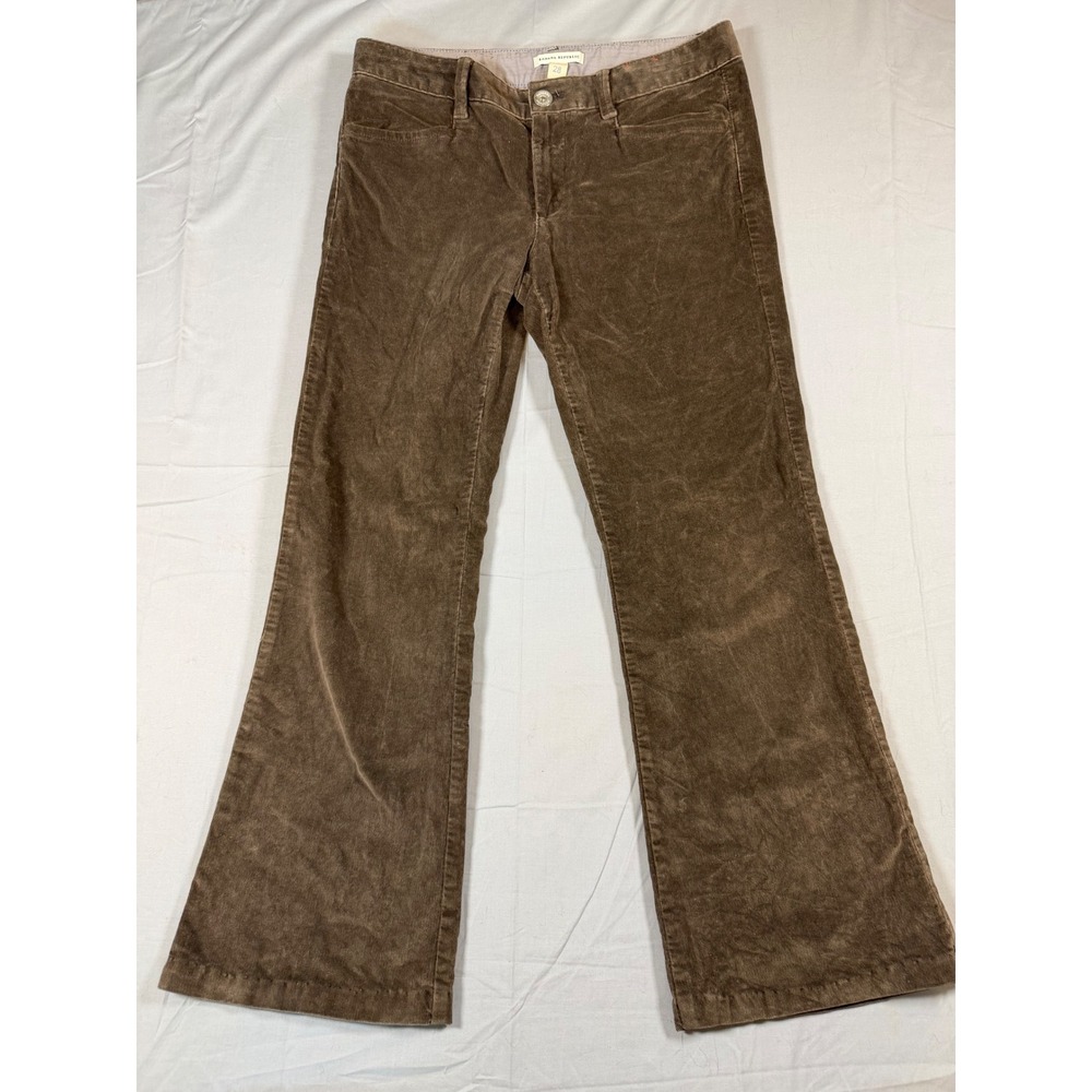 Banana Republic Brown Corduroy Flare Leg Pants Womens Size 28 Mid Rise Casual